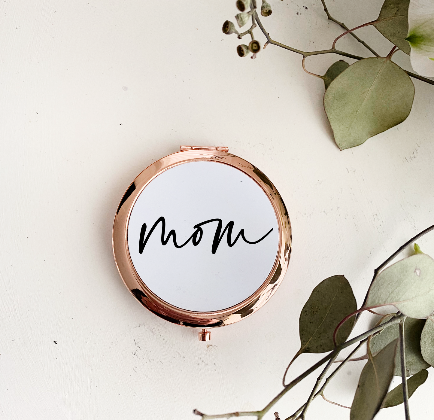 Personalized Compact Rose Gold Mirror