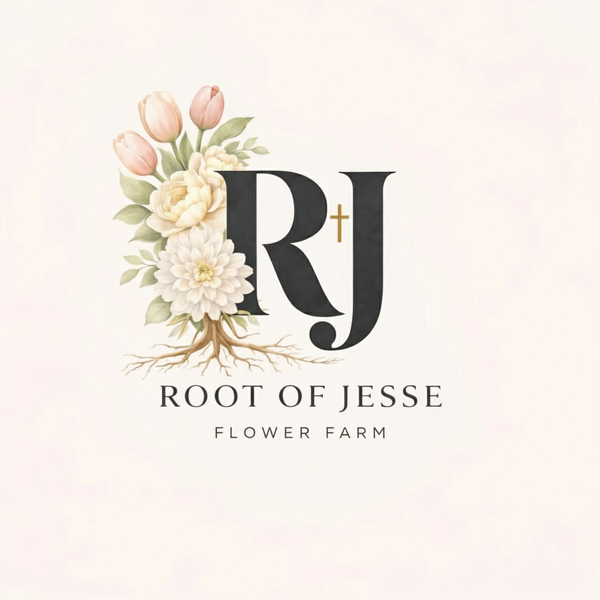Root of Jesse Logo - FFF7F7 Dahlia